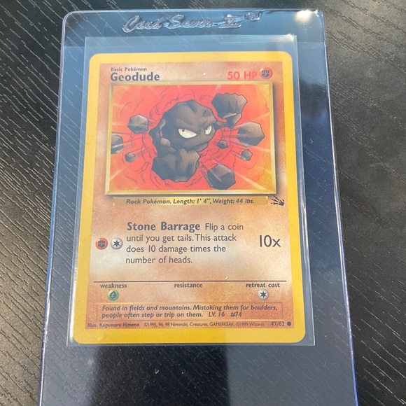 Geodude 47/62 Fossil Set Pokémon Card 1999 - Picture 8 of 8